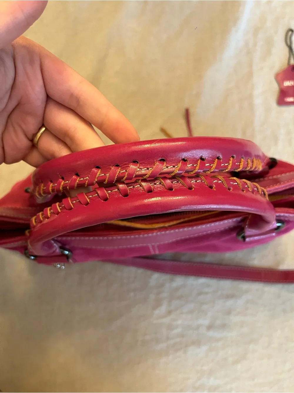 Danier Genuine Leather Suede Satchel Bag